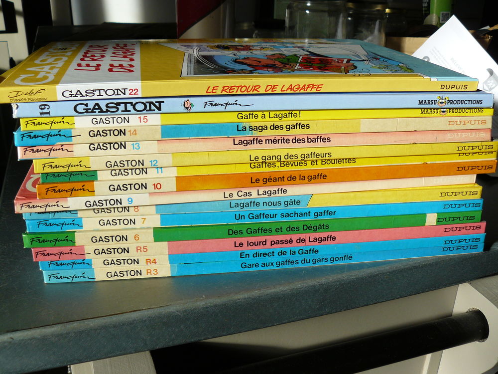 LOT 15 BD GASTON LAGAFFE FRANQUIN anciens et + r&eacute;cents Livres et BD