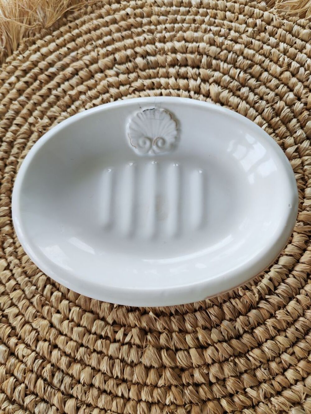 Joli porte savon blanc fabrication italienne . Neuf Décoration