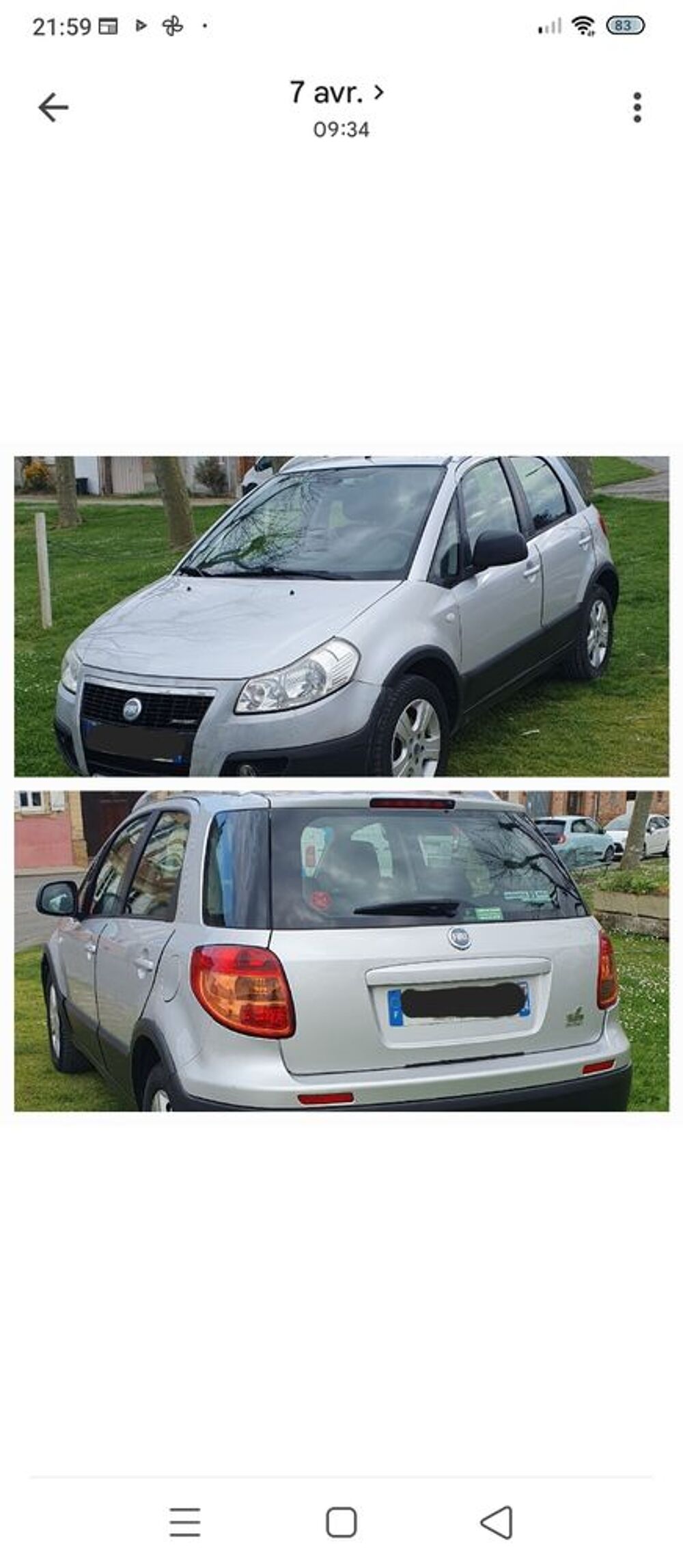 Sedici 1.9 Multijet 8V 4x4 Dynamic 2007 occasion 82600 Aucamville