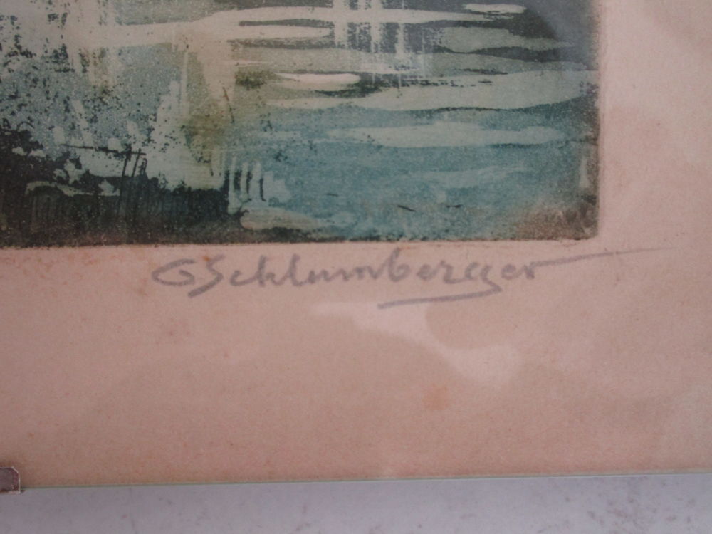 2 estampes sign&eacute;es G. Schlumberger 