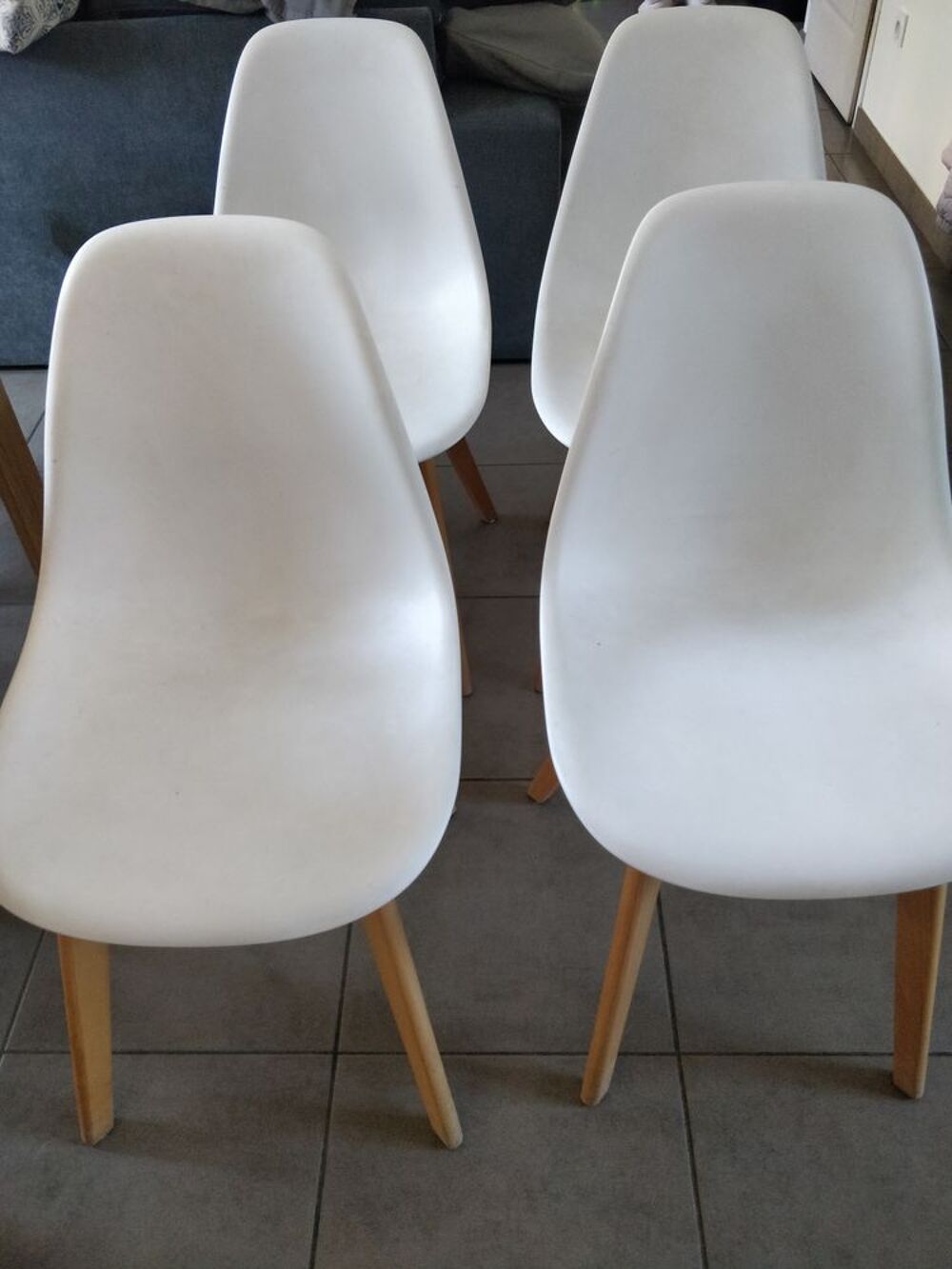 Lot de 4 chaises scandinave blanches Meubles