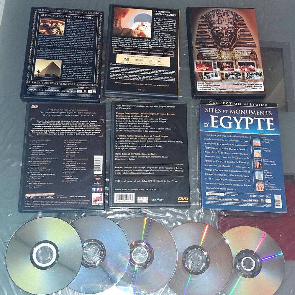 Lot 10 DVD &Eacute;gypte antique DVD et blu-ray