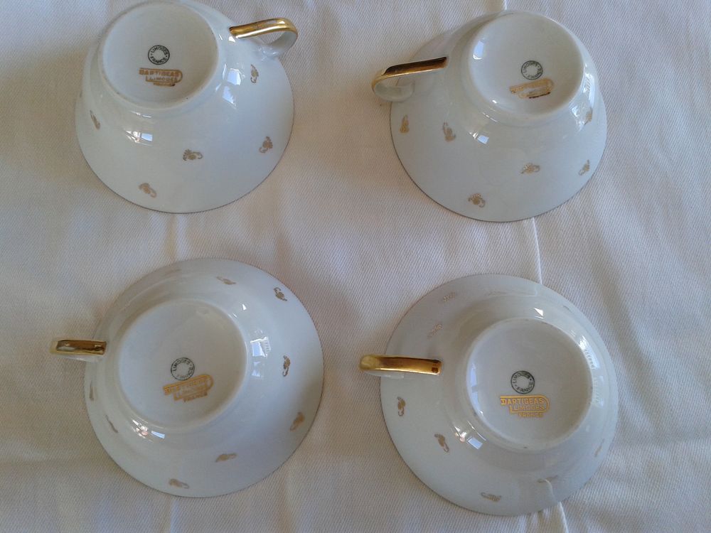 4 d&eacute;jeuners en porcelaine de Limoges Dartigeas Cuisine