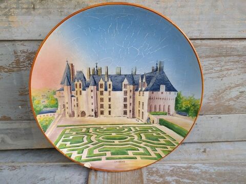 Plat Décor Château de Langeais Faïence Sainte Radegonde Asch 35 Loches (37)