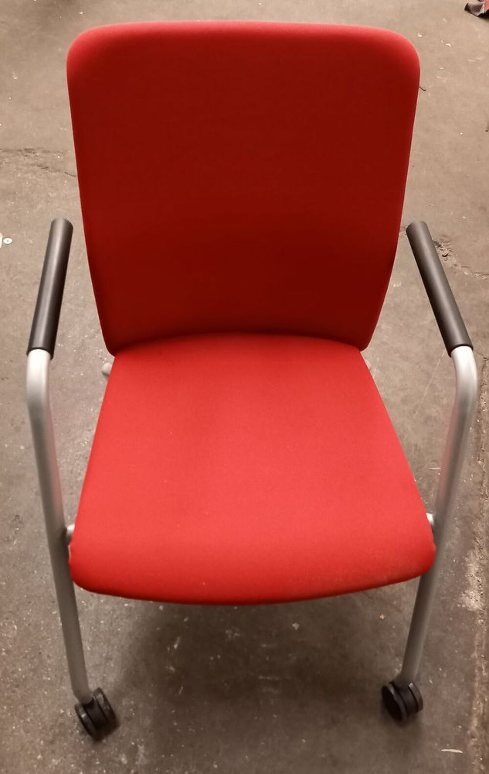 Chaise de bureau rouge &agrave; roulette Meubles