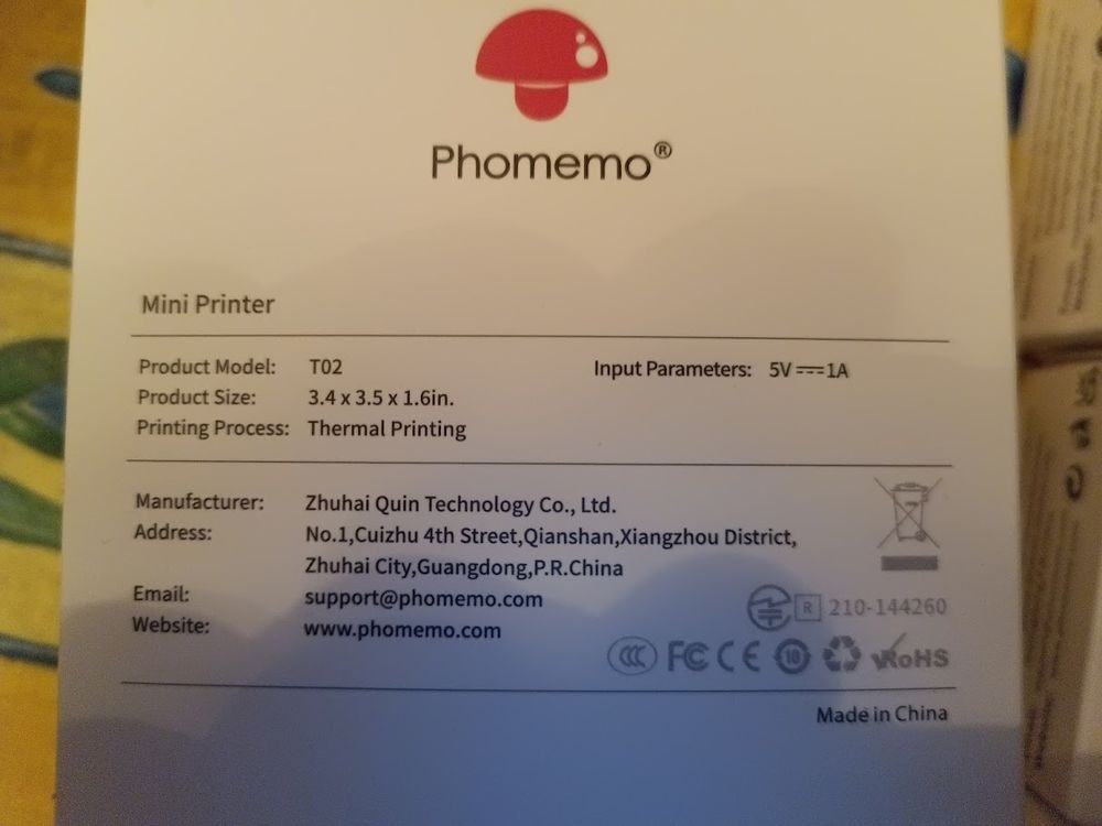 4x Mini imprimante PHOM&Eacute;MO T02 Matériel informatique