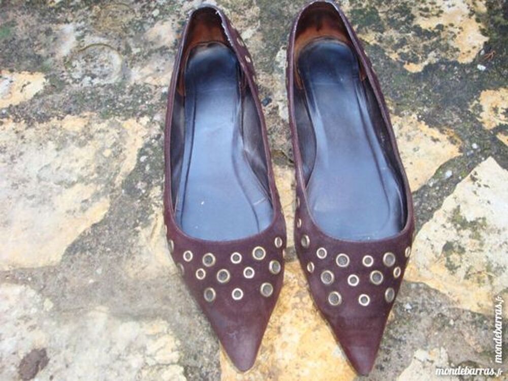 Ballerines en daim marron Chaussures