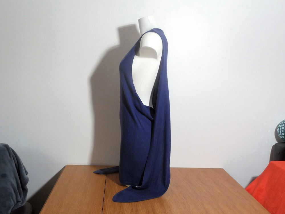 Pull Tunique en Soie et Laine Violet sans manches- Nude Vêtements