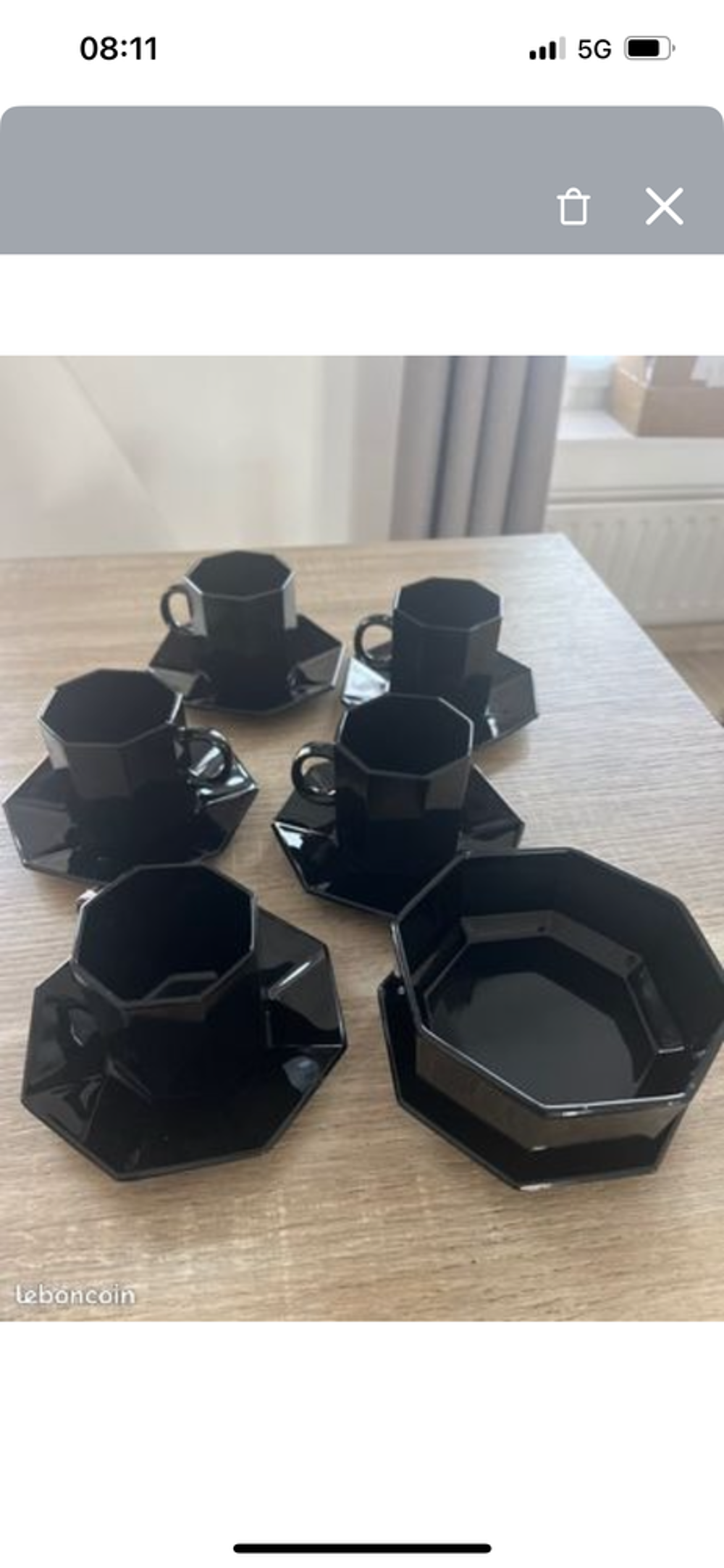 Service &agrave; caf&eacute; et &agrave; th&eacute; Arcopal noire avec sucrier Cuisine