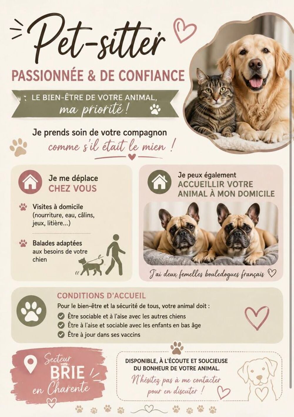   Pet/sitter disponible ? 