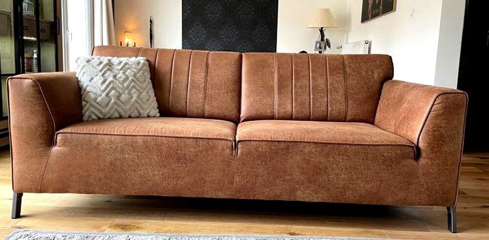 Canap&eacute; microfibre effet cuir vieilli Meubles