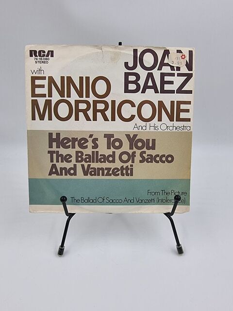 Vinyle 45 tours Joan Baez with Ennio Morricone (Here's to..) 2 Vulbens (74)