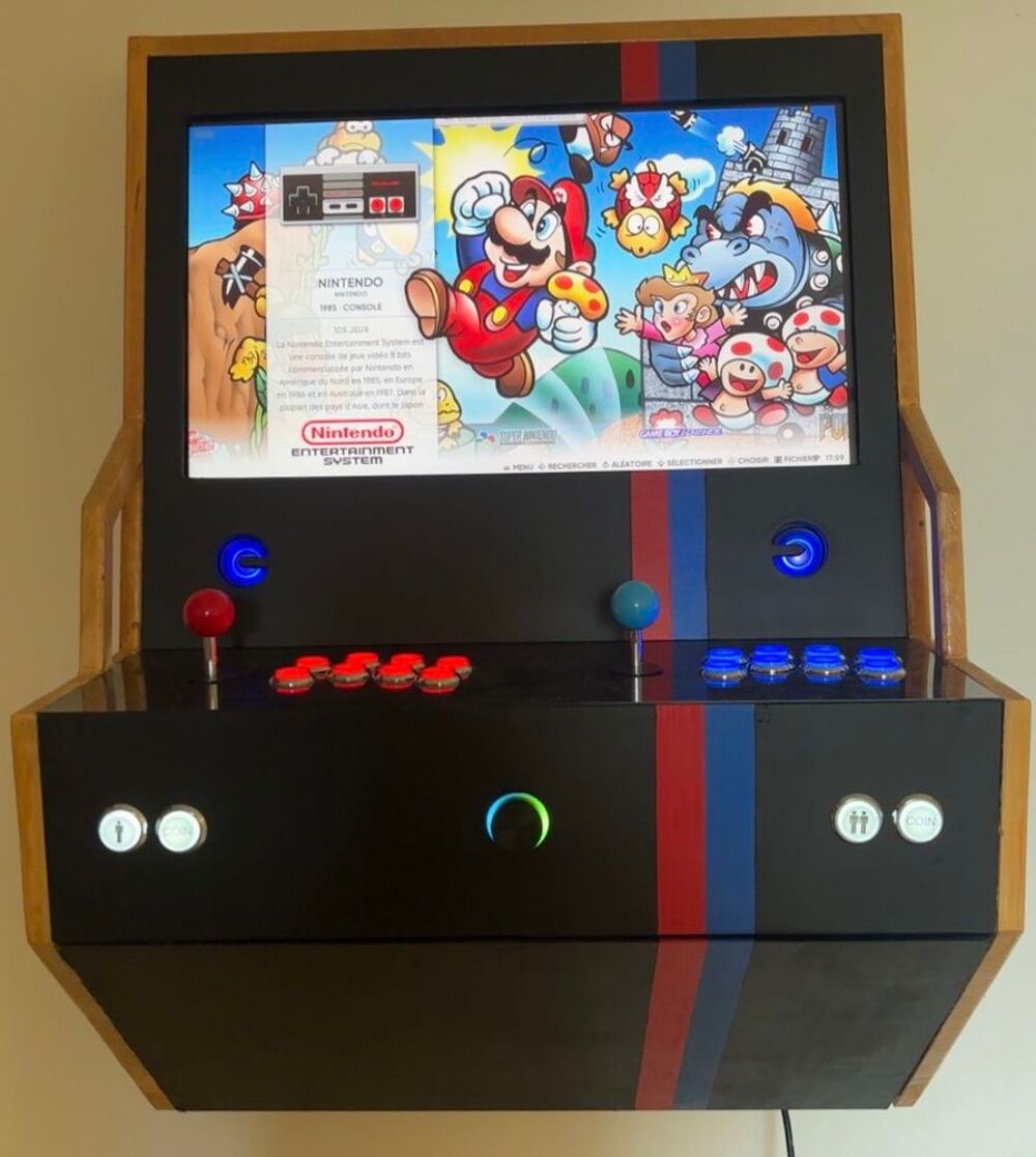 Borne d'arcade murale 2 joueurs Consoles et jeux vidéos
