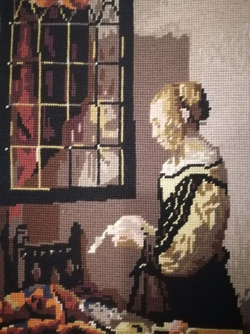 Tableau CANEVAS laine : Vieille dame Décoration