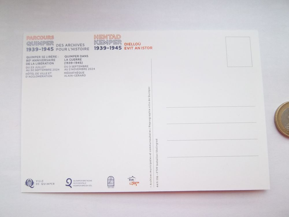 carte r&eacute;&eacute;dition Francs-tireurs et partisans fran&ccedil;ais (FTPF) 