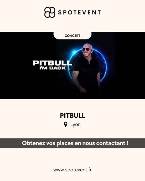 Pitbull à Lyon - Concert - Billets disponibles 170 Lyon 6 (69)