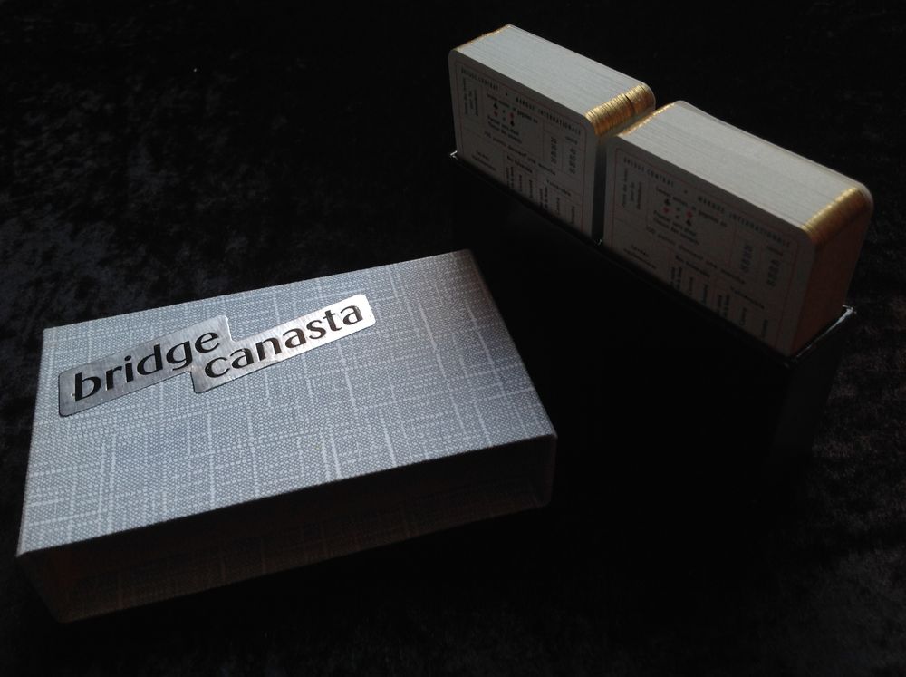 COFFRET ANCIEN JEUX BRIDGE 2 PACKS DE CARTES Décoration