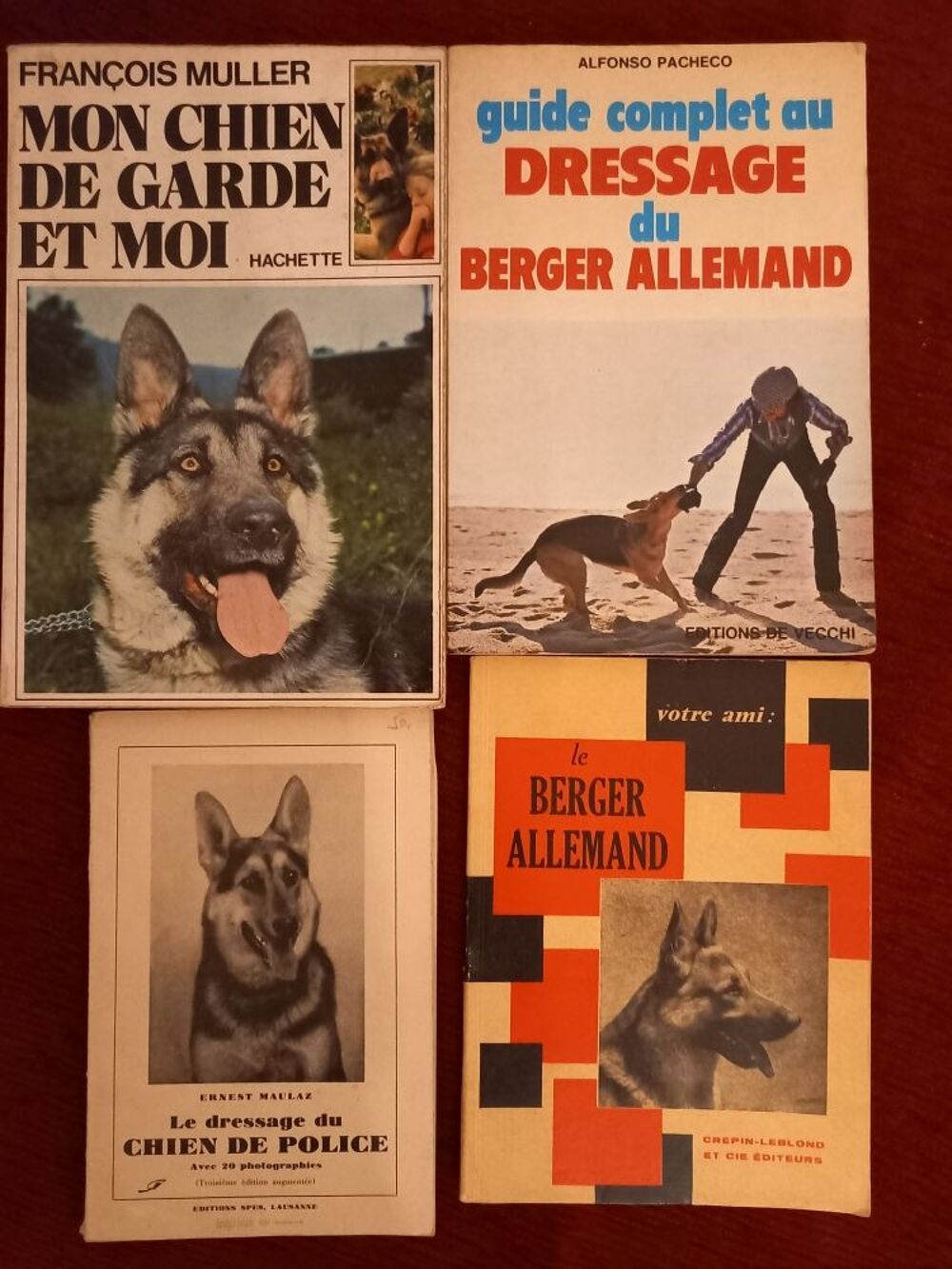 Lot 4 livres &eacute;ducation canine - chien Berger Allemand Livres et BD