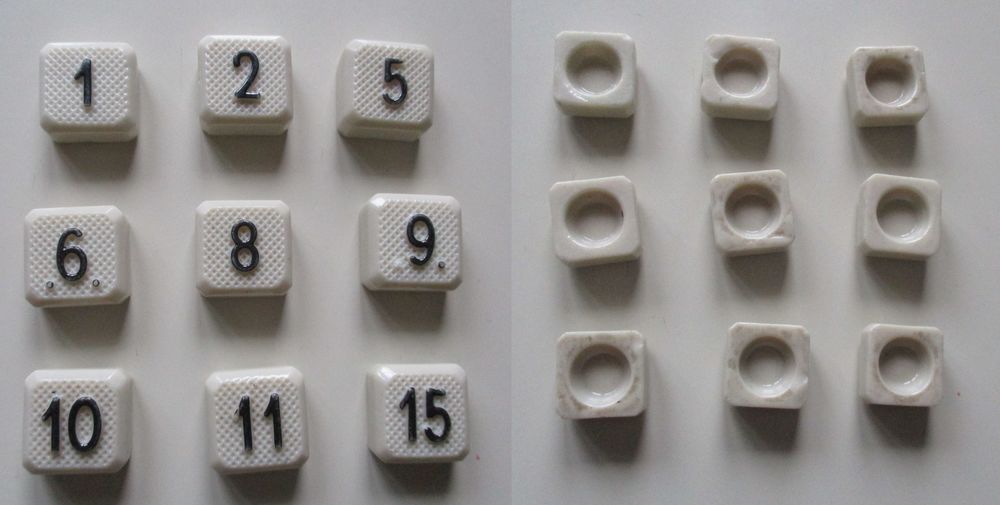 9 jetons c&eacute;ramique jeu LE TAQUIN Jeux / jouets