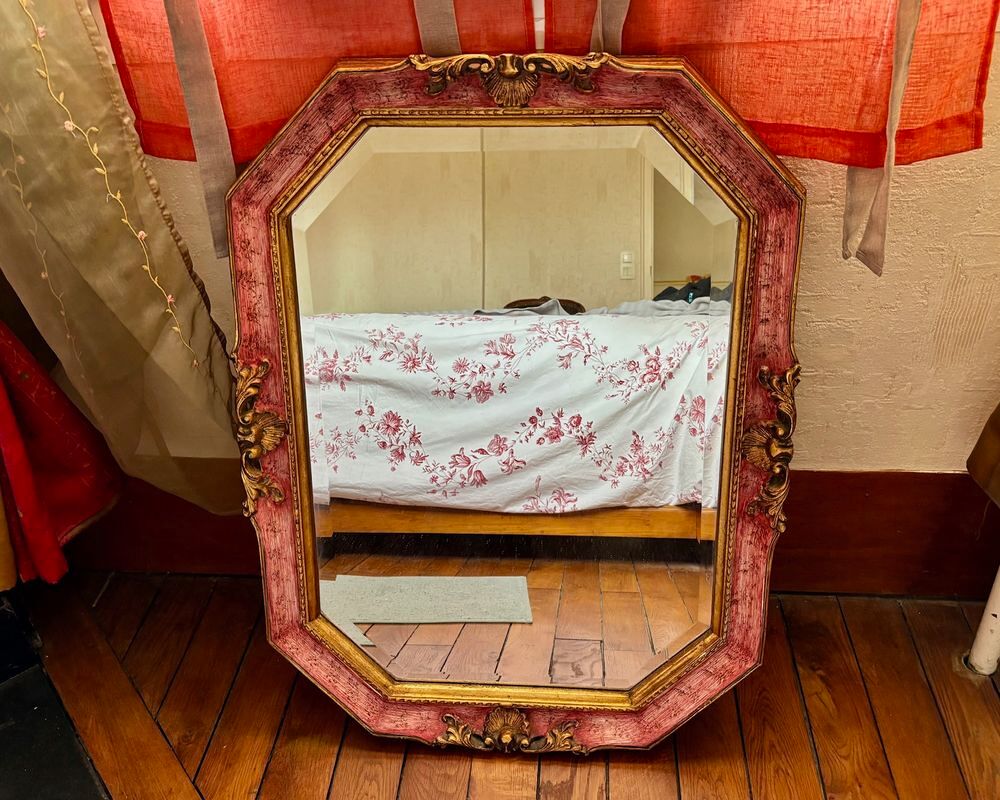 MIRROIR MURAL BOIS MASSIF SCULPTE D�coration