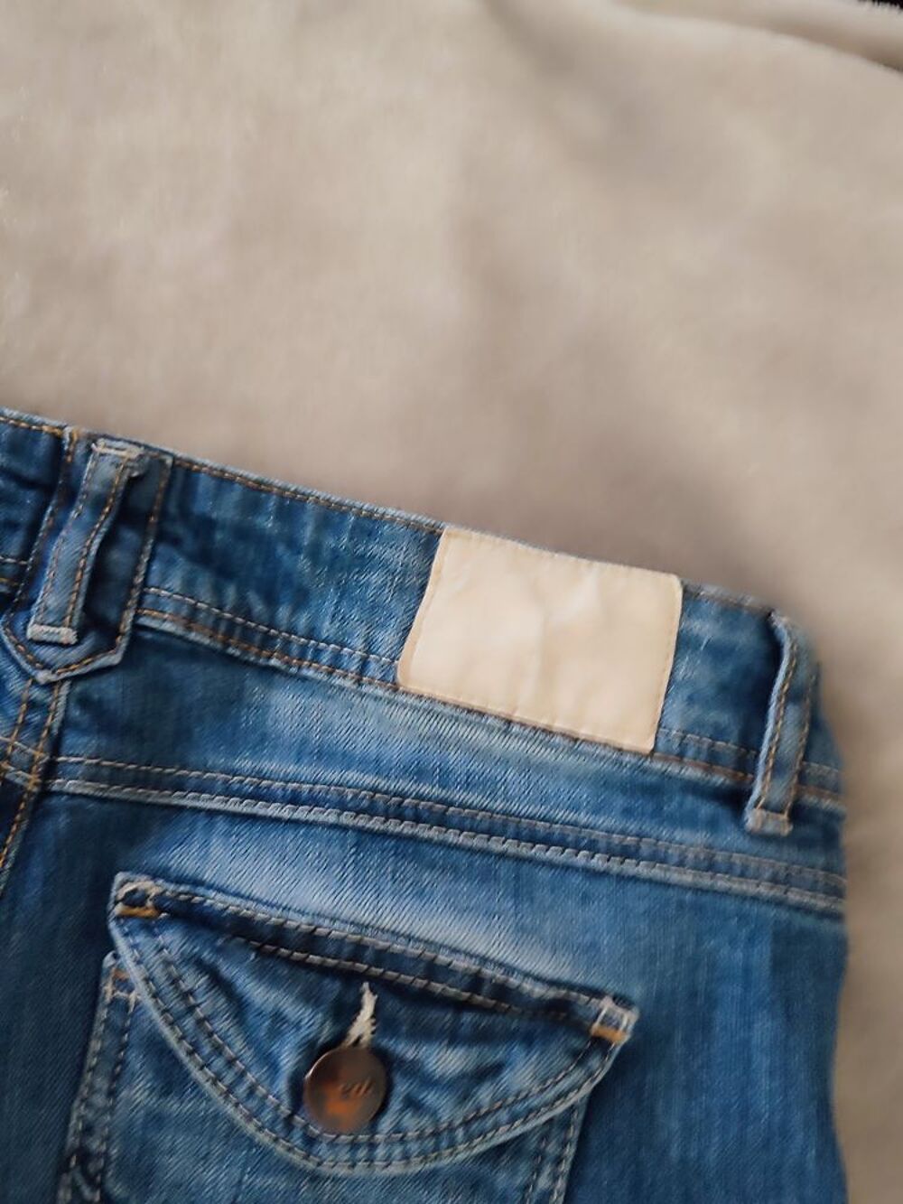 Jean Five Units Taille 38 bleu denim d&eacute;lav&eacute; Vêtements