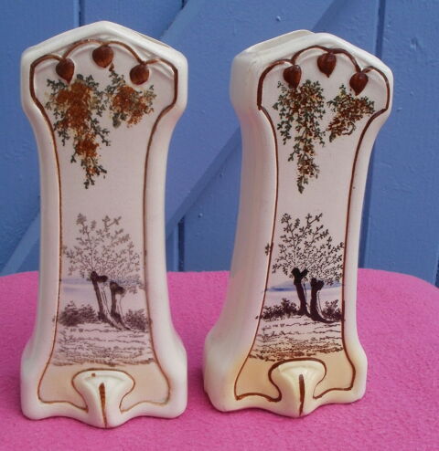 Paire de vases estampillé M W (Manufacture de Wasmuël) 12 Montauban (82)