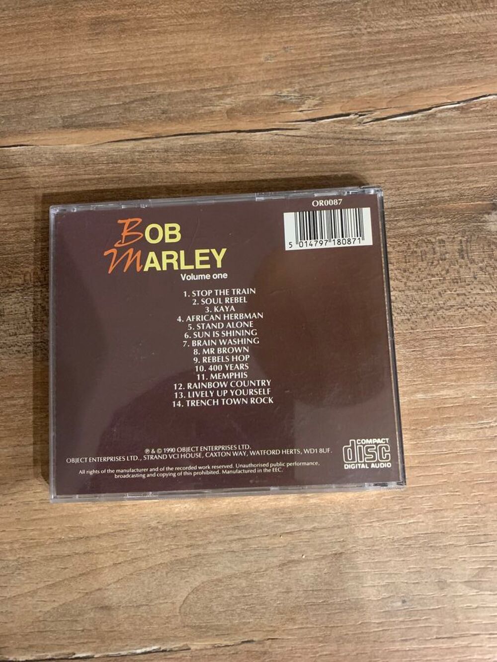 CD Bob Marley " Volume 1 " CD et vinyles
