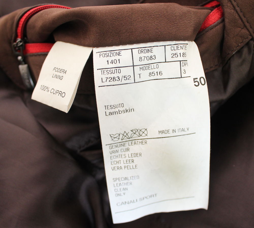 Veste daim et cuir CANALI T.L (T.50/52 Fr) Vêtements