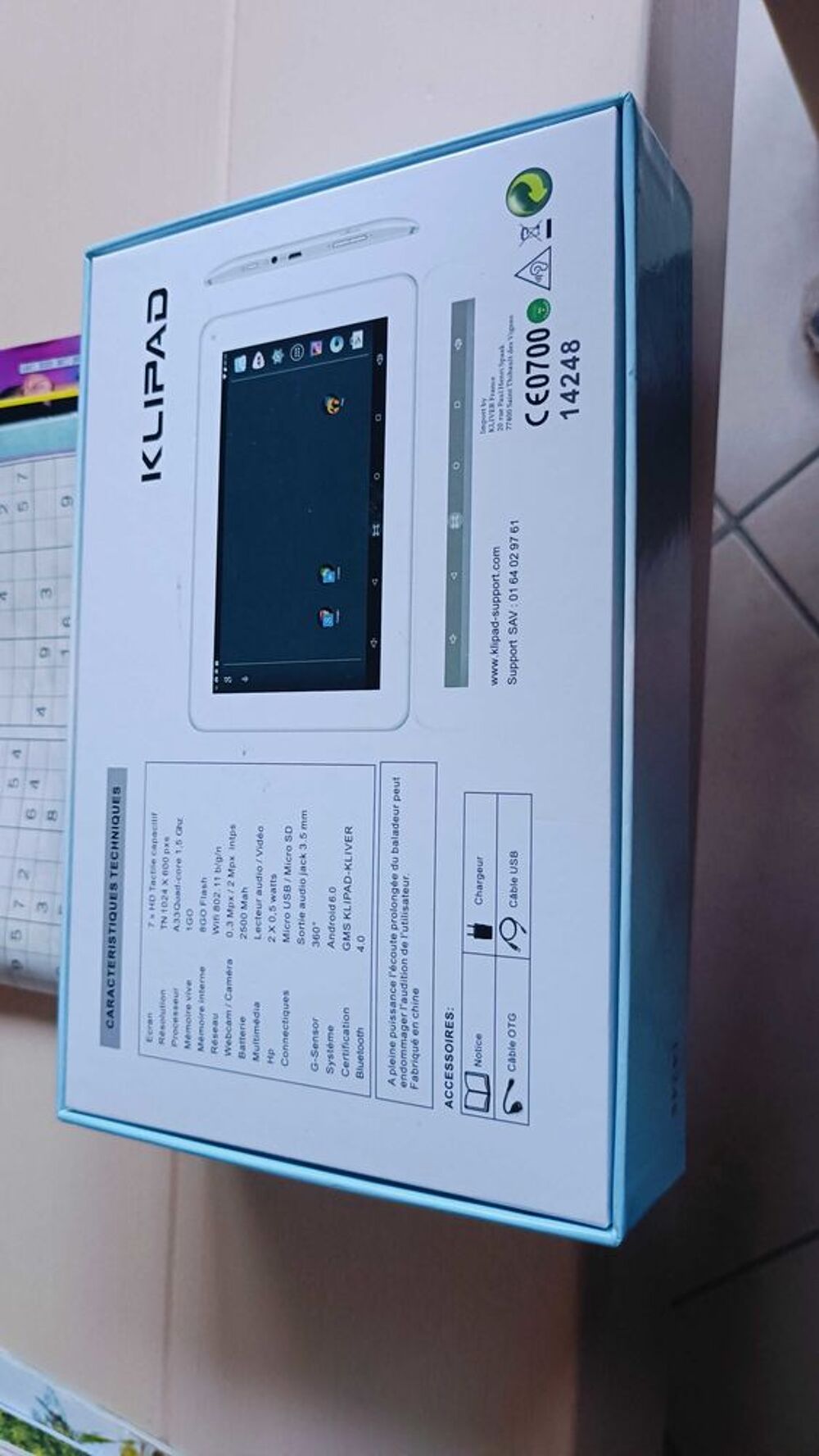 tablette Klipad avec chargeur Téléphones et tablettes