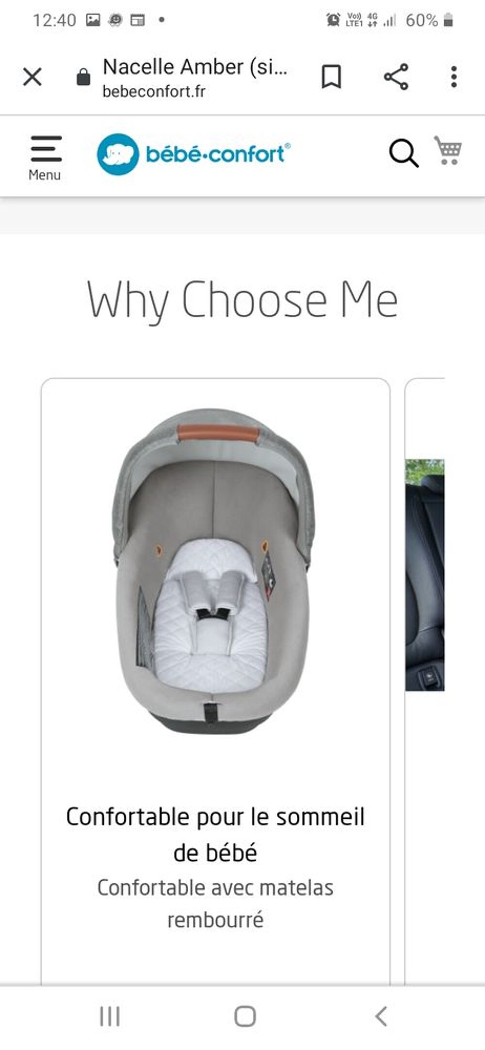 Nacelle ambre bebe confort Puériculture
