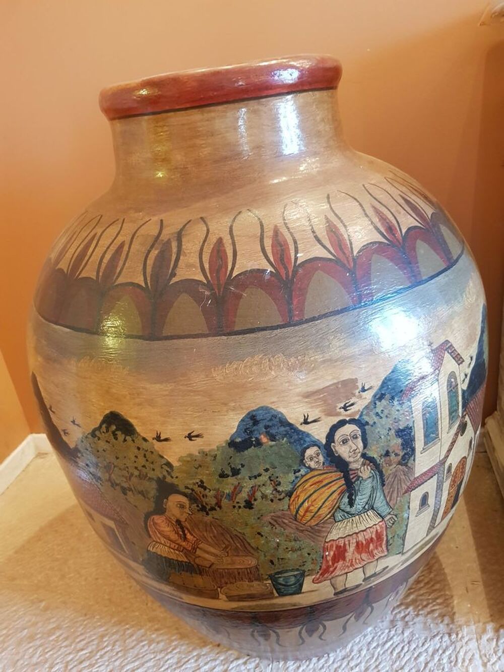2 VASES EN TERRE CUITE DECORES PAR UN ARTISTE .SIGNES Décoration