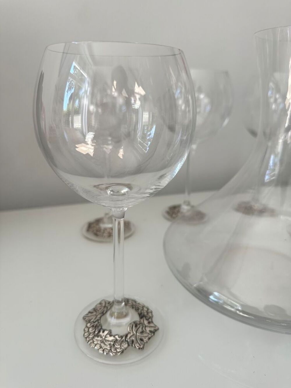 Service &agrave; vin vintage ? Carafe &agrave; d&eacute;canter + 5 verres ? D&eacute;cor Décoration