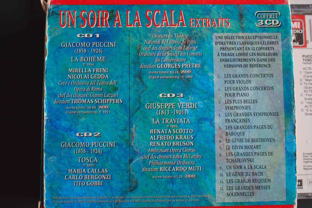 Un soir &agrave; la Scala 3 CD, CD et vinyles