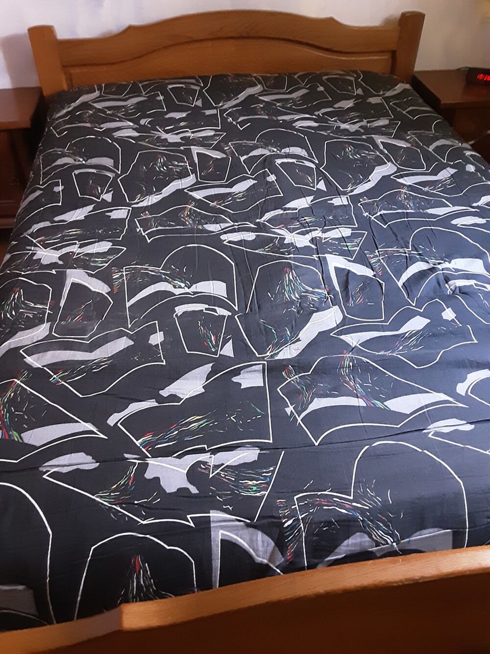 Housse de couette motifs graphiques noirs et blancs Décoration