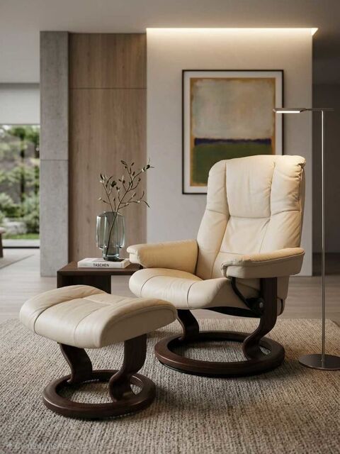 Fauteuil Stressless Mayfair M cuir Paloma + pouf - Excellent état Auxerre (89)