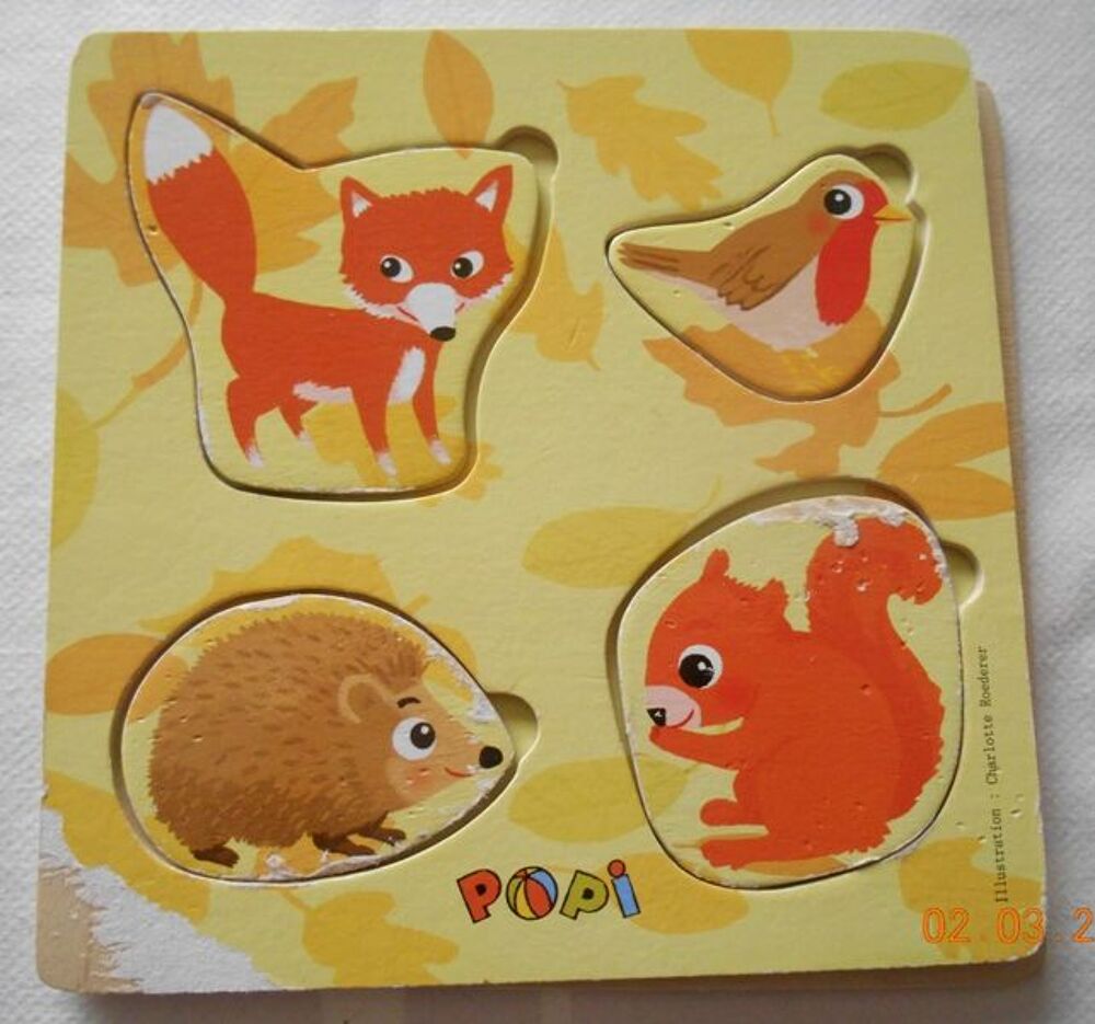Puzzle encastrement carton 4 animaux Jeux / jouets