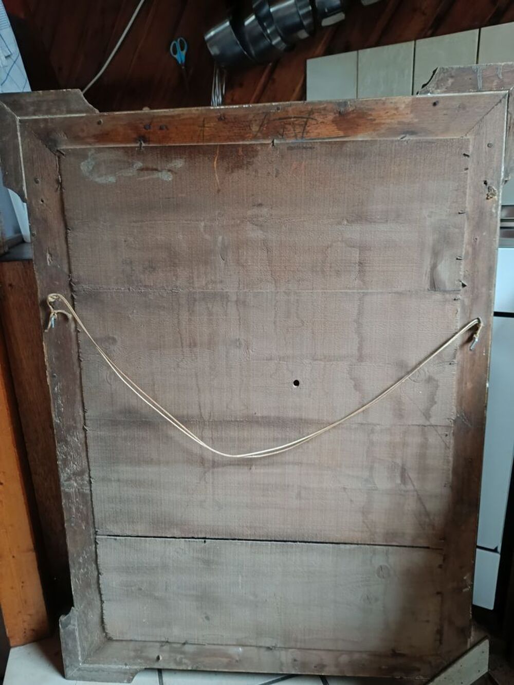 Miroir ancien bois et pl&acirc;tre dor&eacute; Décoration