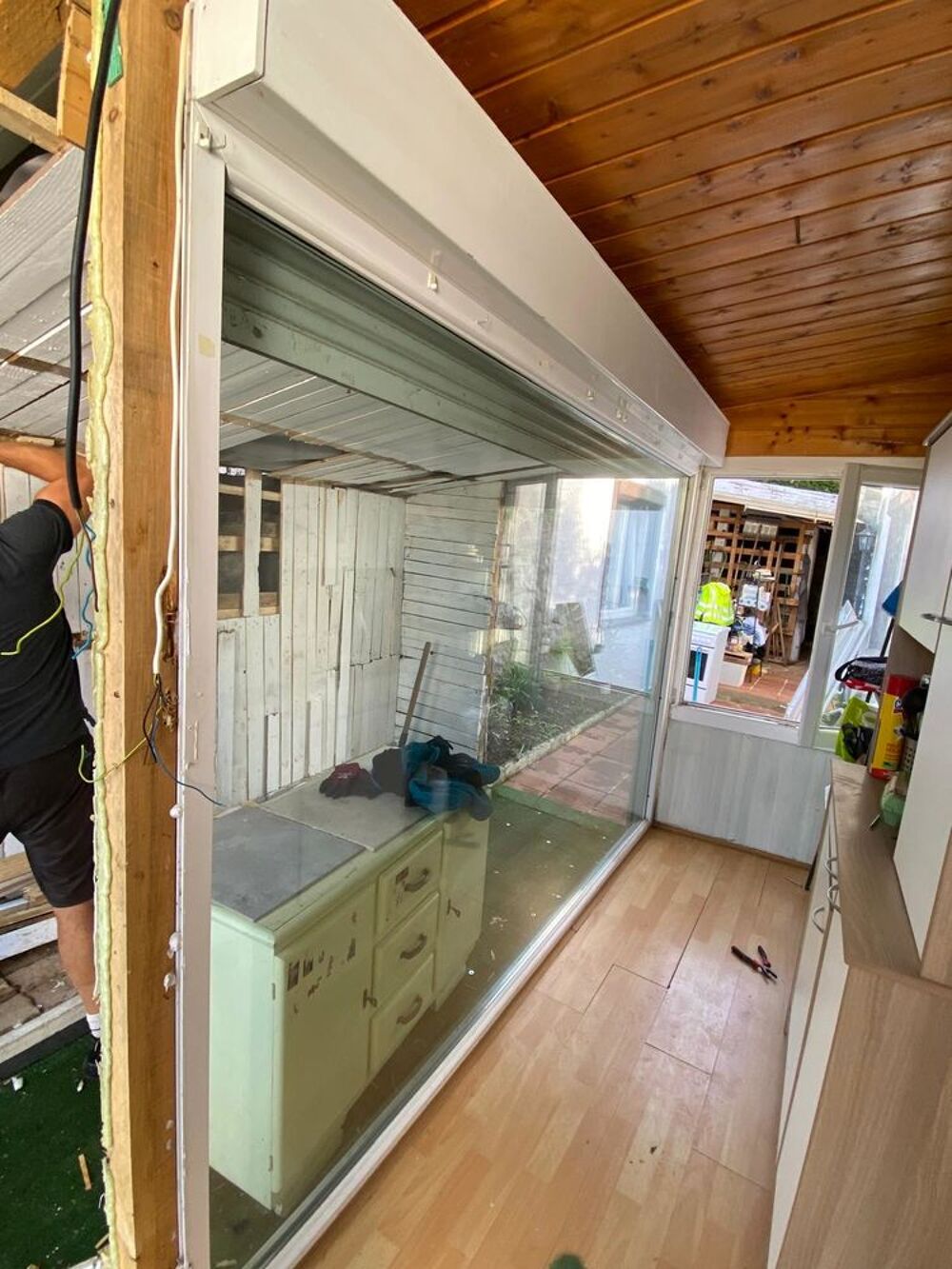 Baie vitr&eacute;e &eacute;lectrique double vitrage Bricolage