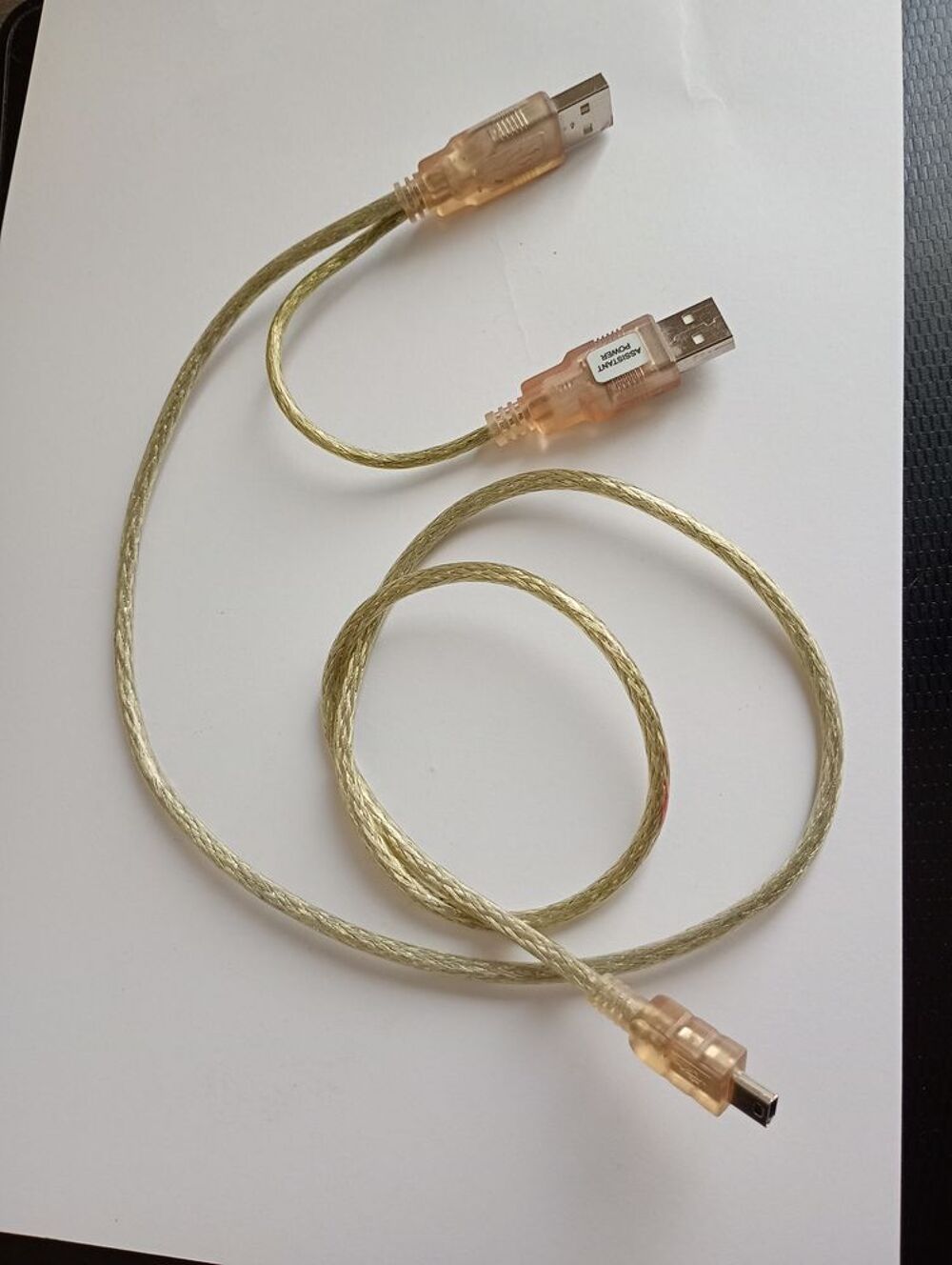 cable adaptateur double usb m&acirc;le vers mini usb Matériel informatique