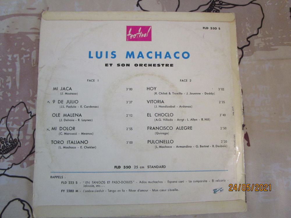 vinyle de LUIS MACHACO tangos et Pasos CD et vinyles