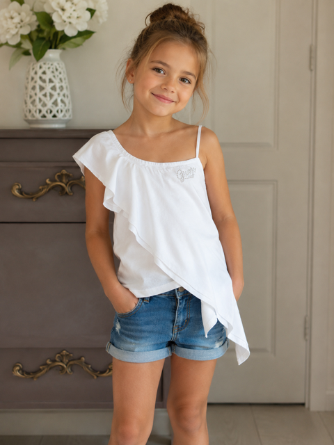 T-shirt asymétrique Fille Guess argenté blanc 6 ans Neuf 10 Brienne-le-Château (10)