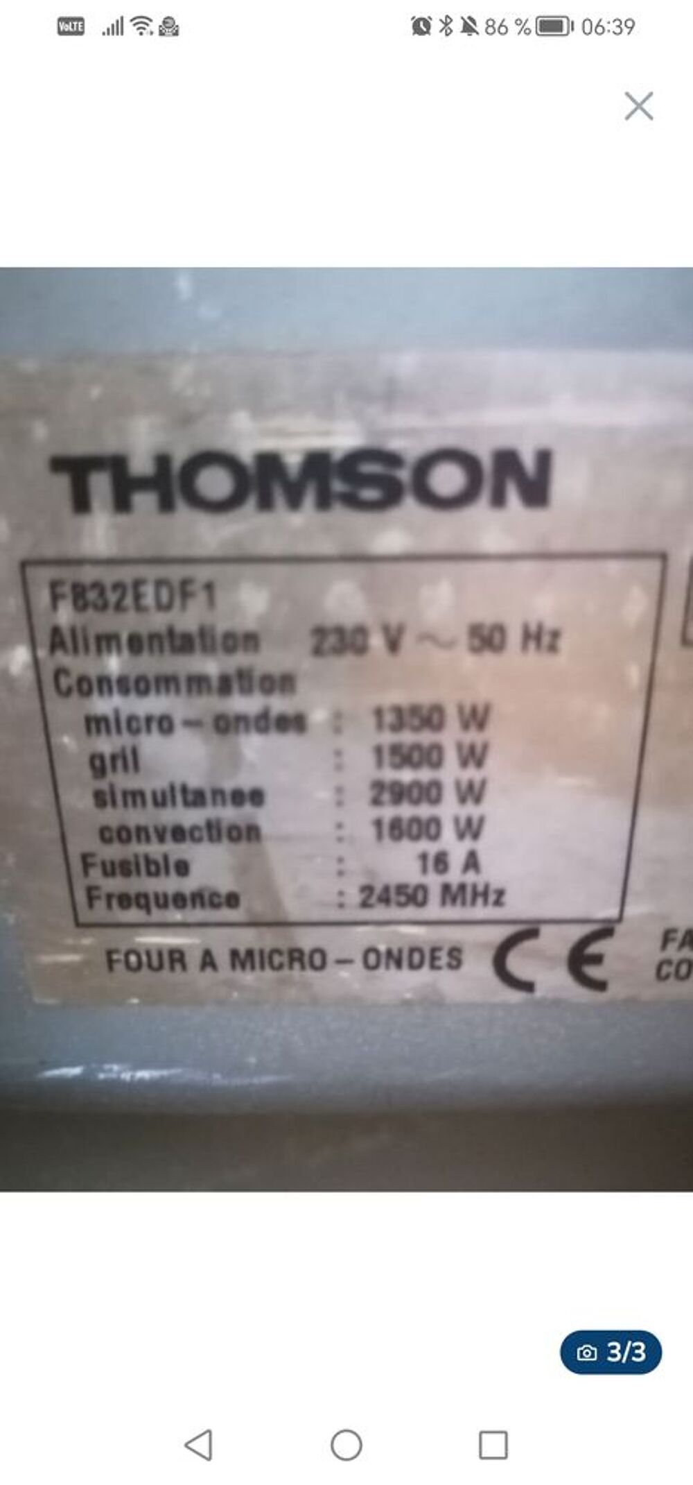 Micro onde grill thomson grande capacit&eacute; Electroménager