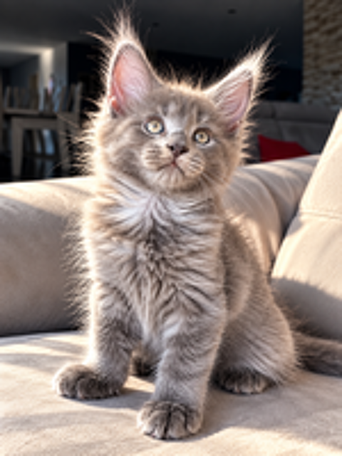   2 Maine Coon mâles LOOF,bleu et noir,lignées titrées 