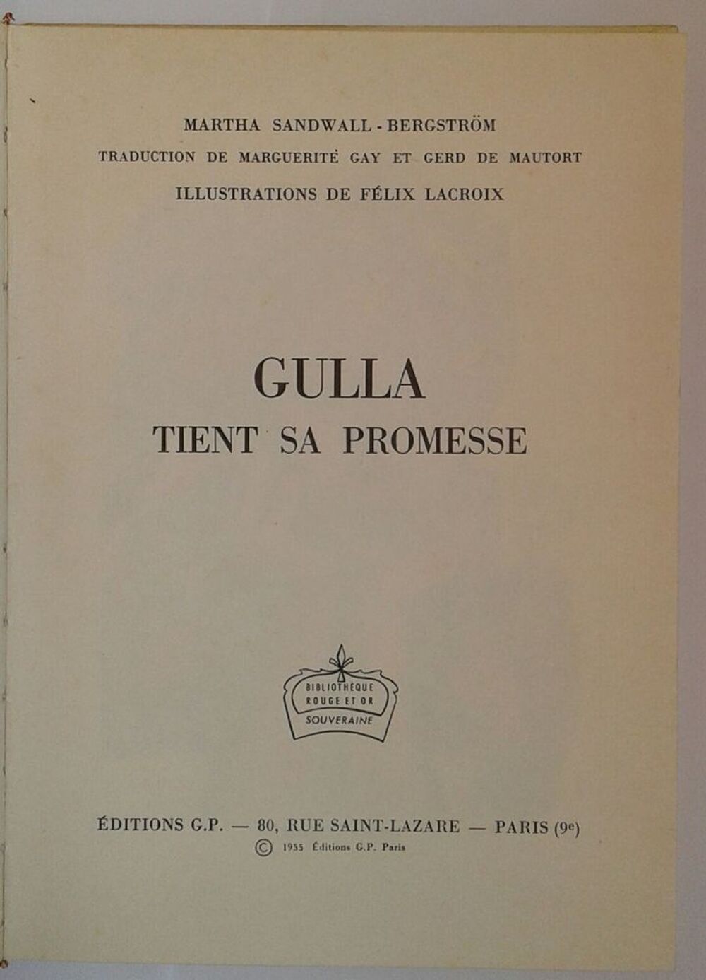Livre "Gulla tient sa promesse" Livres et BD