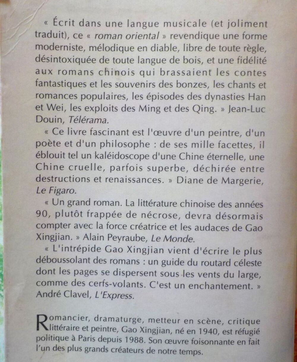LA MONTAGNE DE L'AME de GAO XINGJIAN Ed. L'Aube Poche Livres et BD
