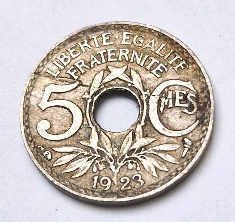 Pice de monnaie 5 centimes Lindauer 1923 France 1 Cormery (37)