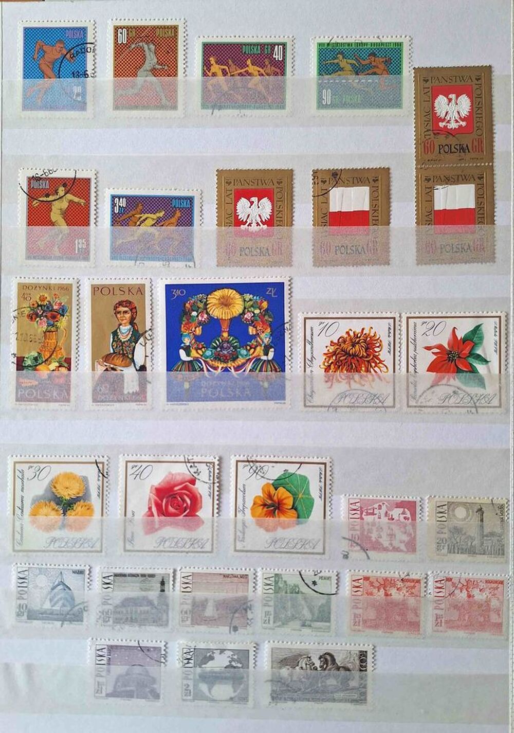 S&eacute;rie de timbres de collection de Pologne A 