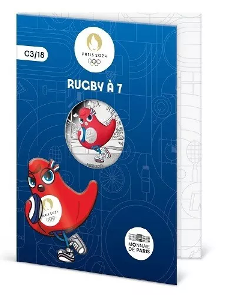 Monnaie Collection JO Paris 2024 10e Argent 2023 Rugby  7 36 Dourdan (91)