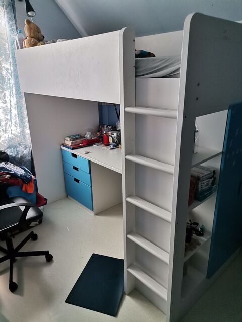 lit superpos blanc et bleu tat neuf avec rangement 220 Bollwiller (68)