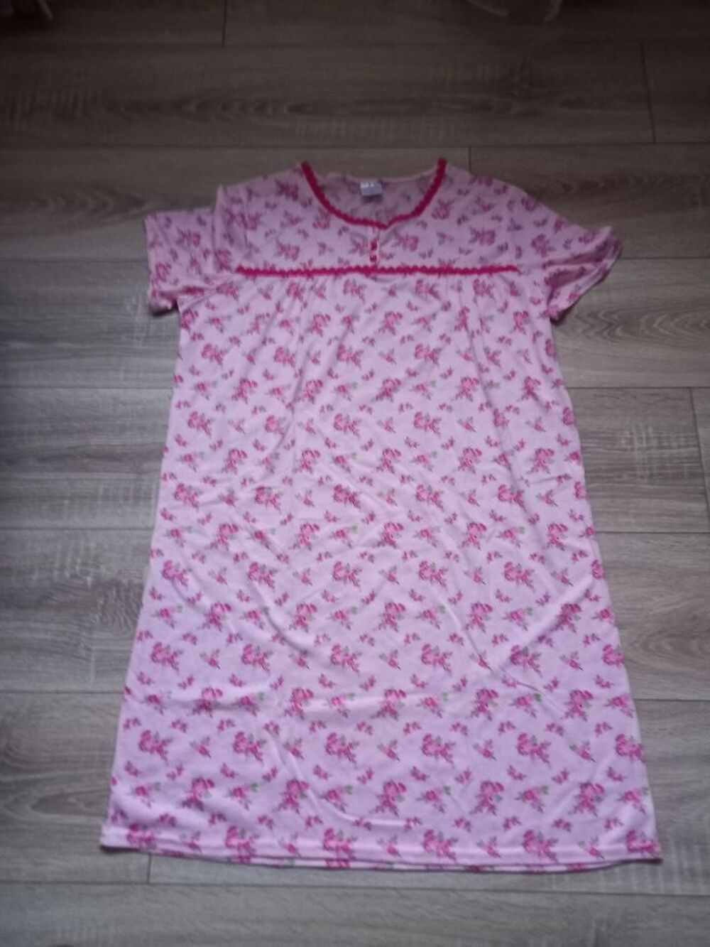 Chemise de nuit m. courtes rose et rouge Anne de Lansay Vêtements